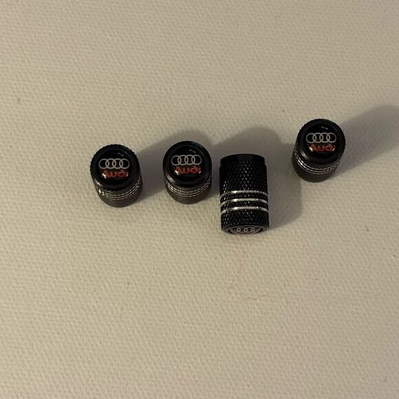 Audi Valve Stem Caps in Black Set of 4 NWT - Picture 2 of 4